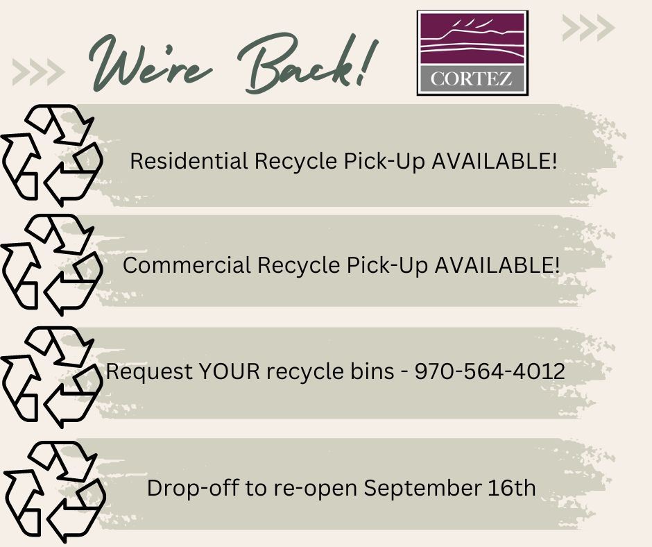 Recycle Available! Resumes on Aug. 22