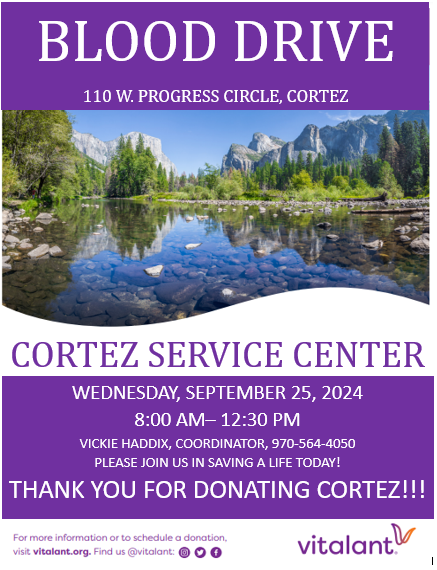 Blood Drive Announcement at the Service Center