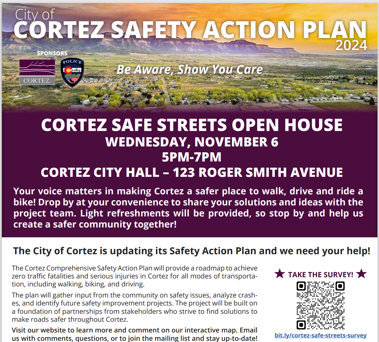 Cortez Safe Streets Open House Invite English