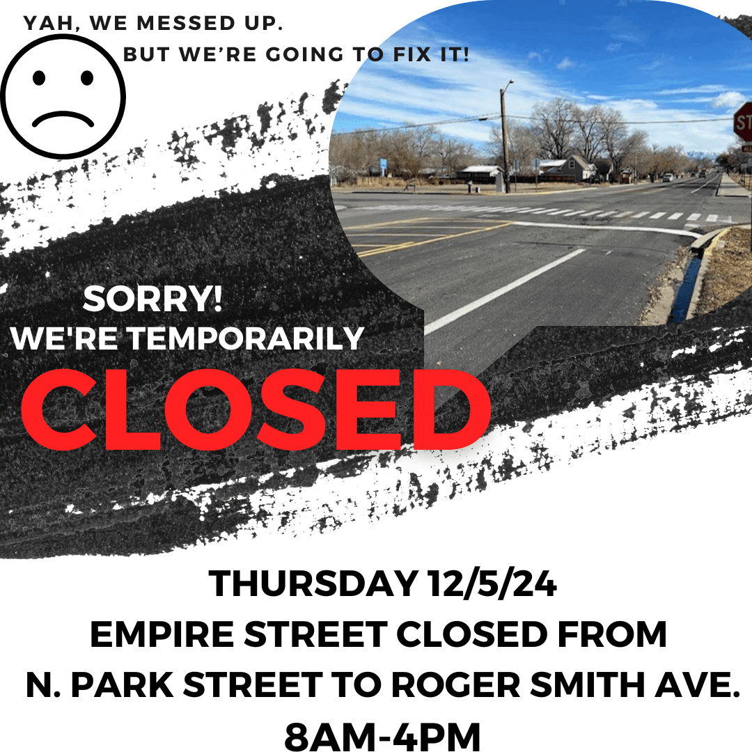 Empire Street Closed - Thursday Dec 5 (east/west)