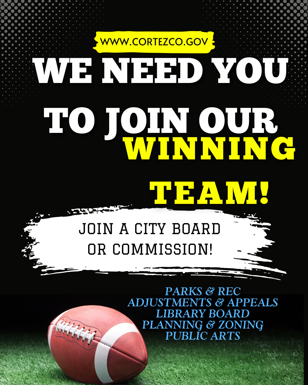 Football - Join the Winning team of Cortez Boards and Commissions