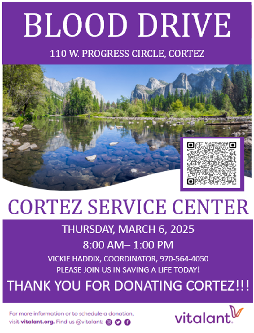 Blood Drive March 6 - Sign up Now! Vitalant.org