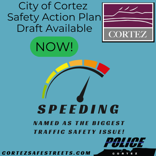 Speeding listed as the biggest safety traffic issue in Cortez -graphic of a speedometer
