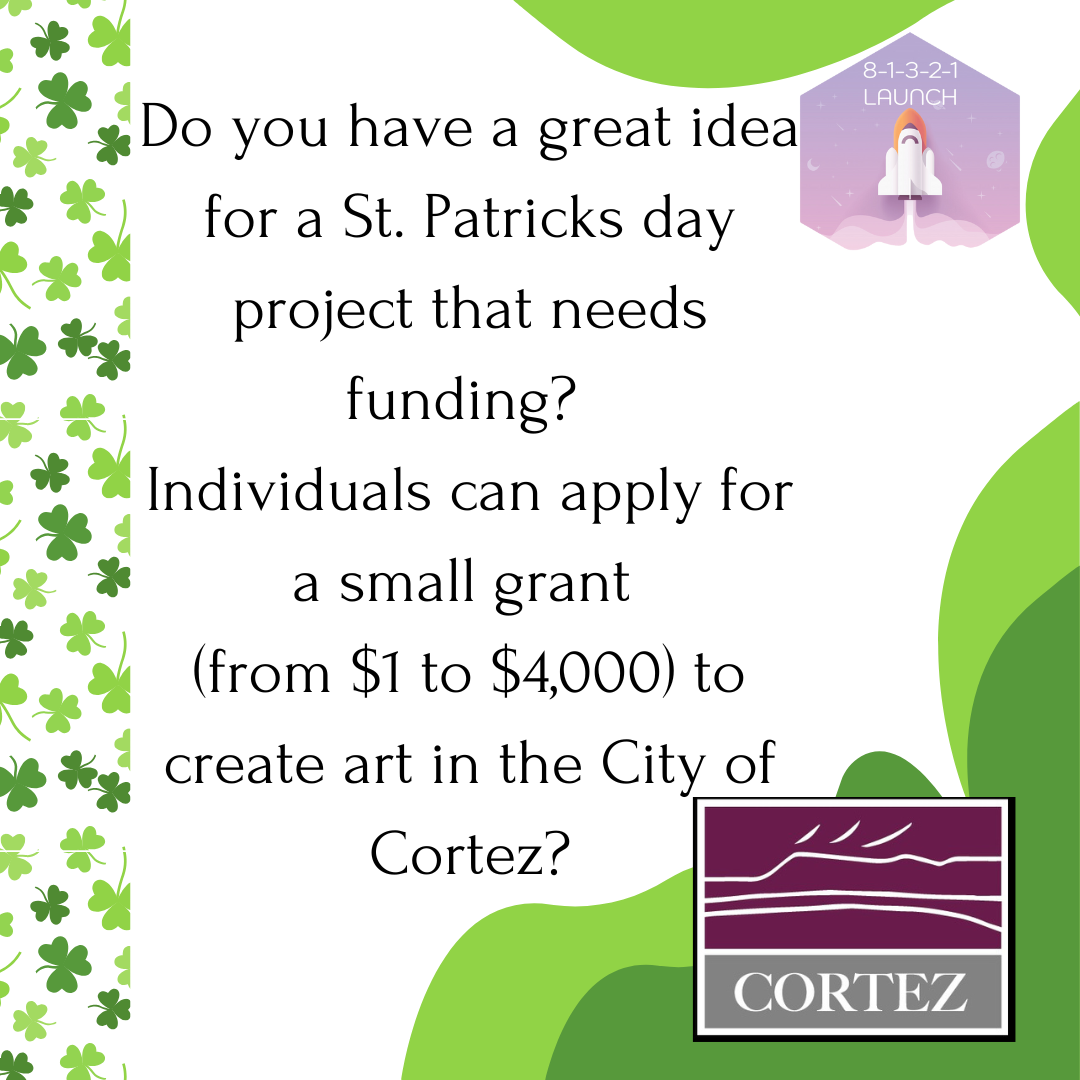 St Patricks Day Shamrocks and Greenery and text about the 81321 Launch Grant