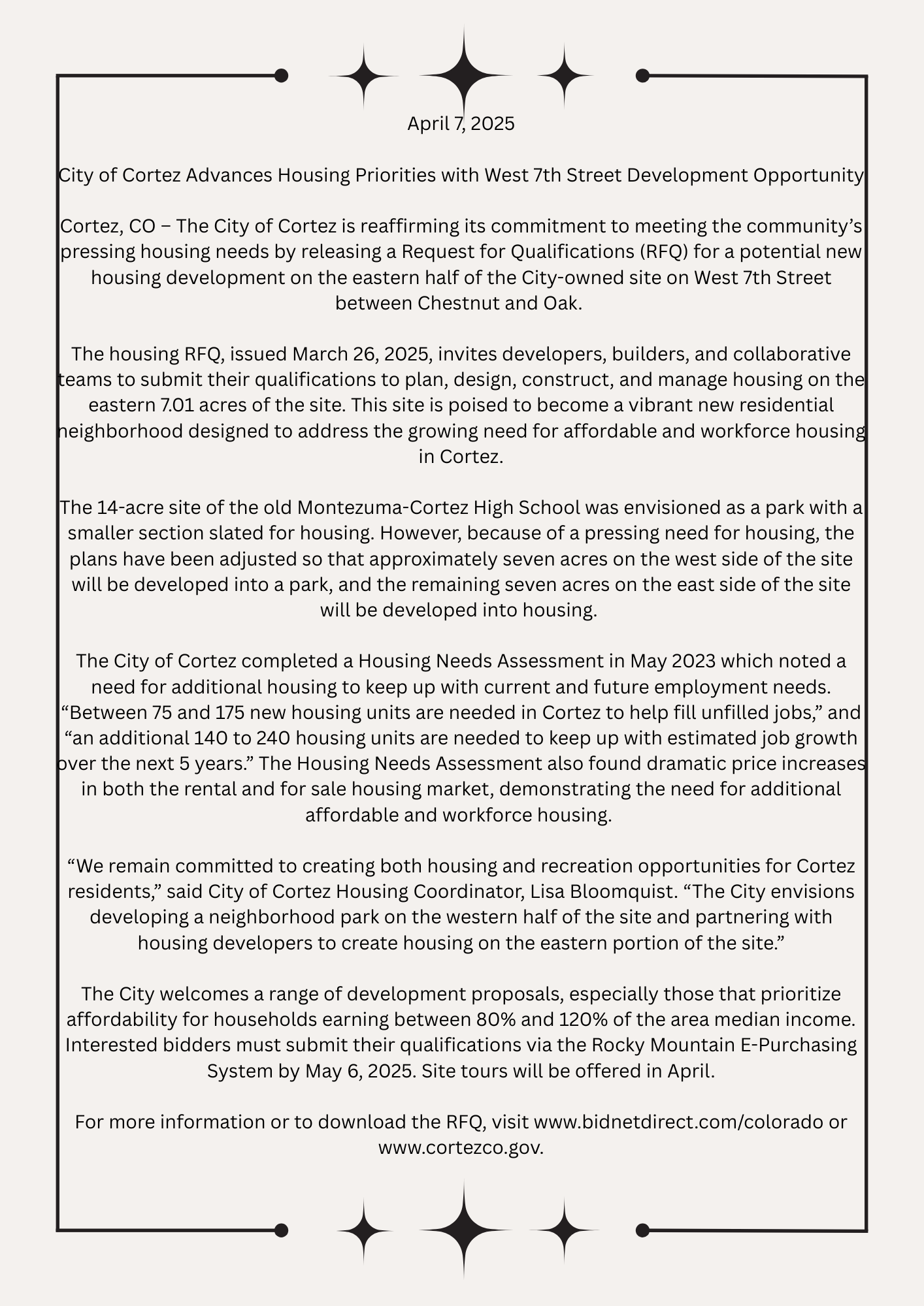 City of Cortez Advances Housing Priorities with West 7th Street Development Opportunity