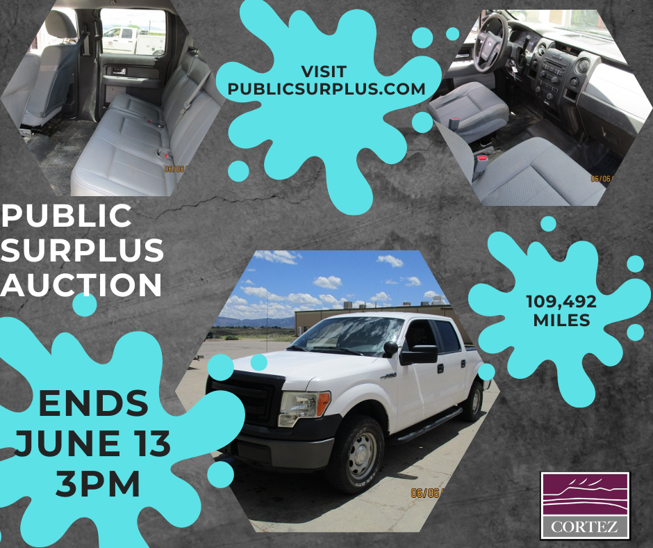 2 - Public Surplus.com - Photo of a white 2014 Ford F150 truck