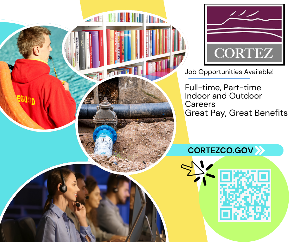 Photos of different jobs available at the City of Cortez, CO