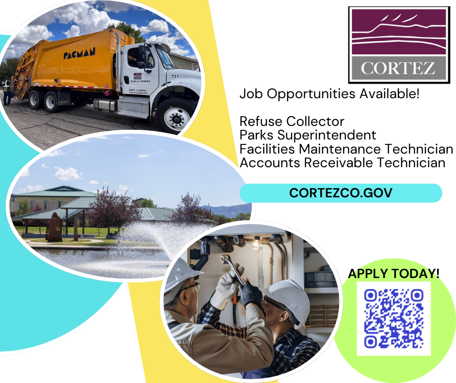 Photos of the Cortez jobs available with text and links to the application forms