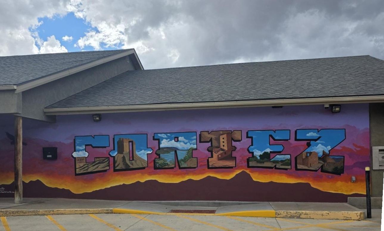 Photo of a mural at First Southwest bank in Cortez - mural