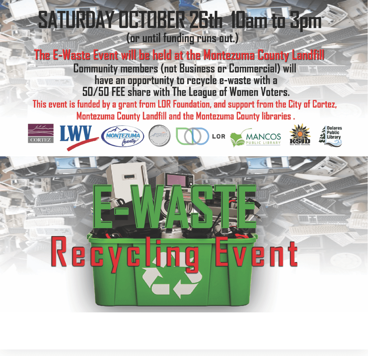 E-Waste Event Oct 26 Montezuma County Landfill
