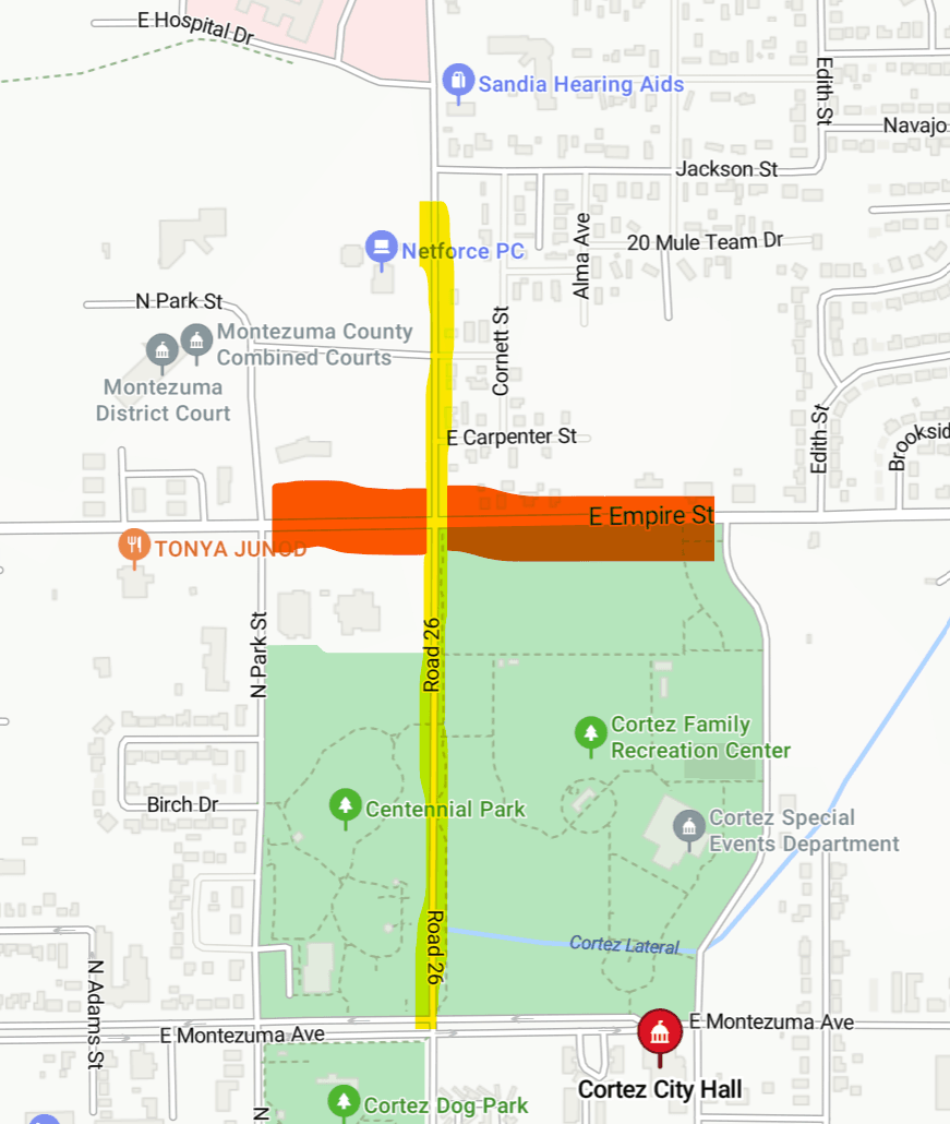 Empire Street Map - Closure Thursday