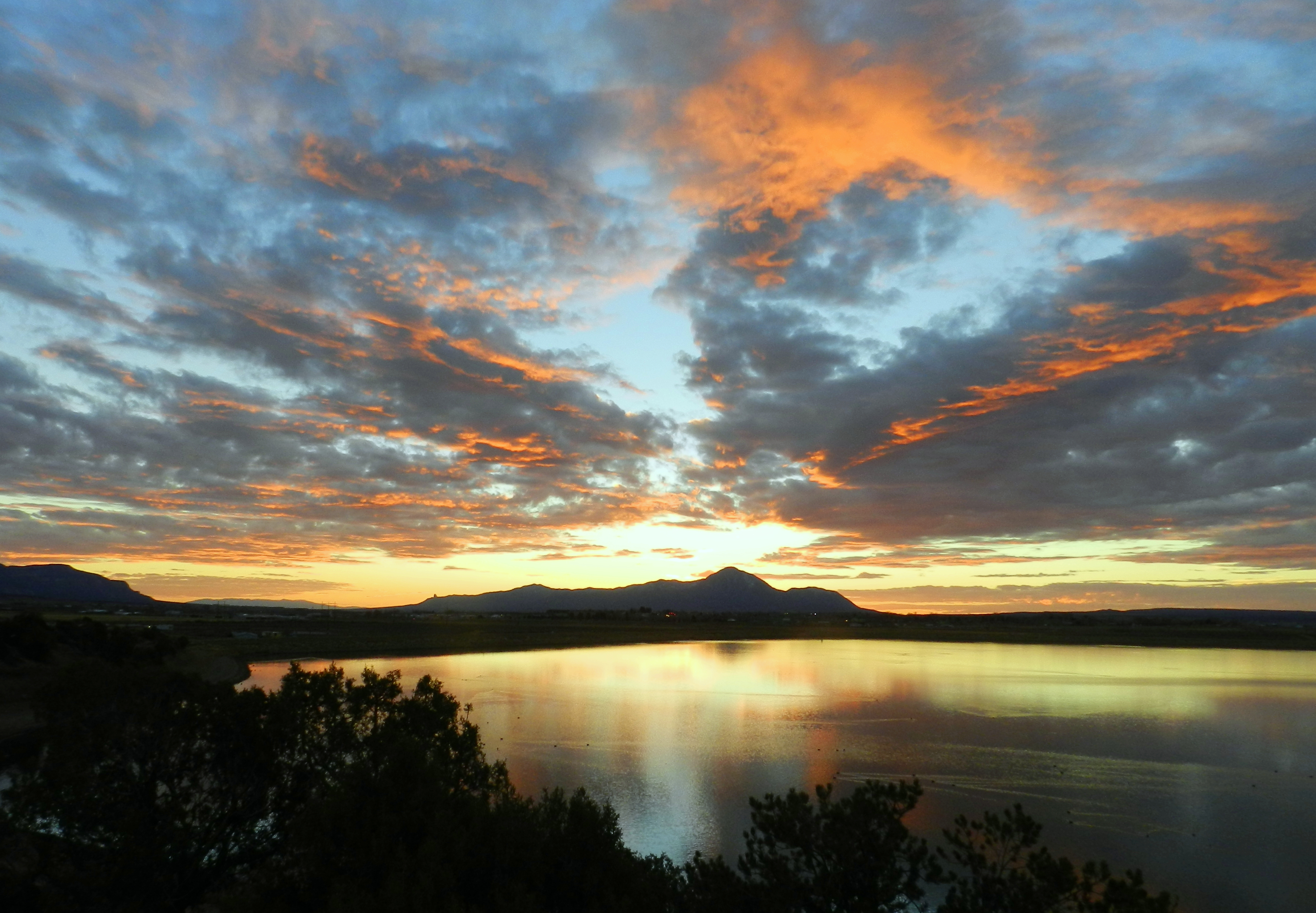 Sleeping Ute Mountain with Totten Lake in Front